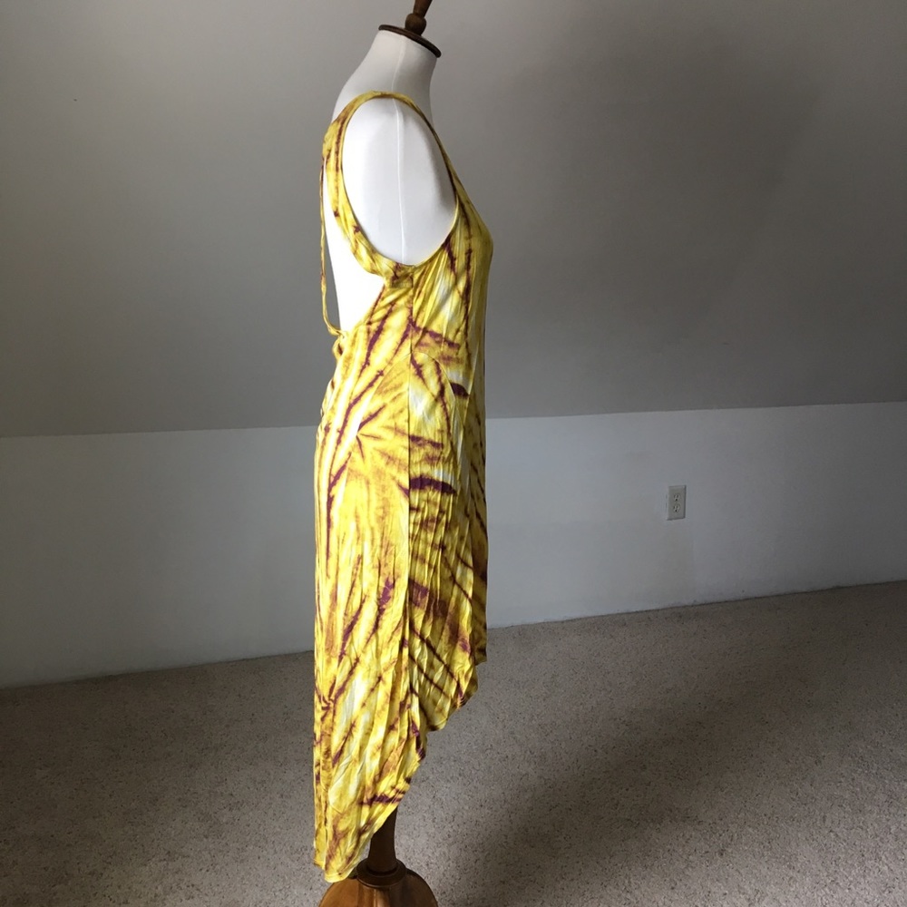 Yellow & Camel Tribal Cut Out Hi-Low Dress NWOT - Picture 7 of 8